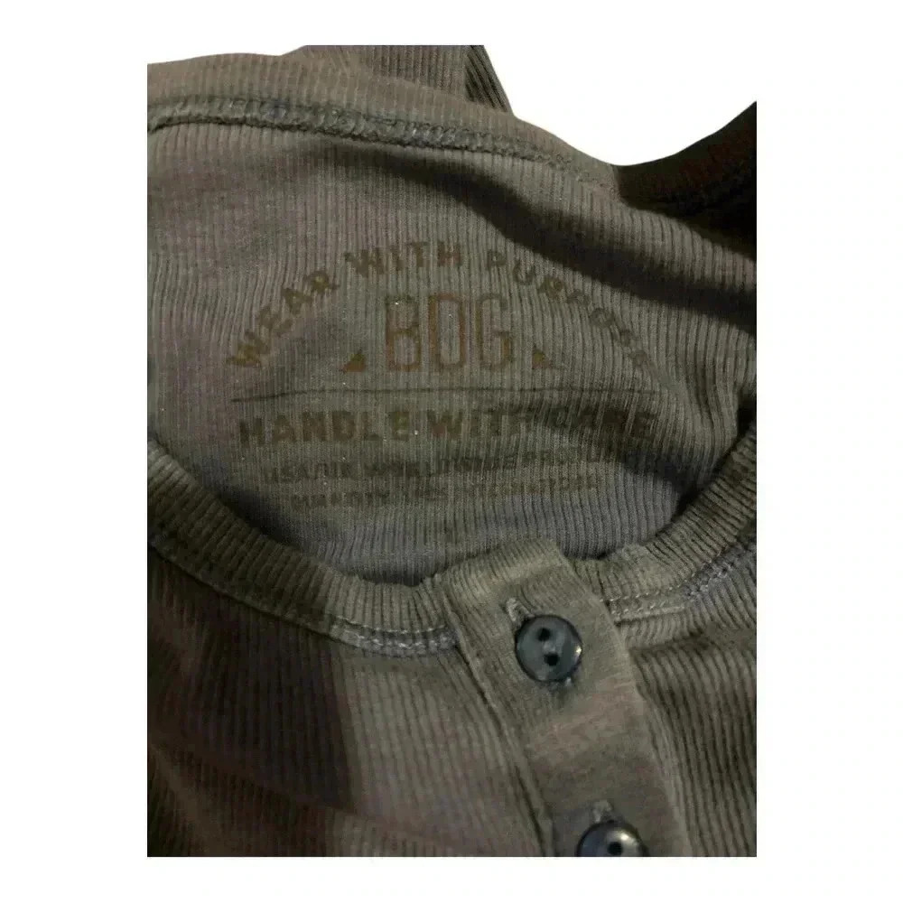 BFG Women's Long Sleeve Henley Top Blue Large - Picture 3 of 3